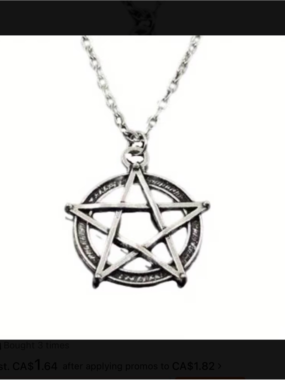 ⭐️ Silvertone Pentagram Pendant Necklace New